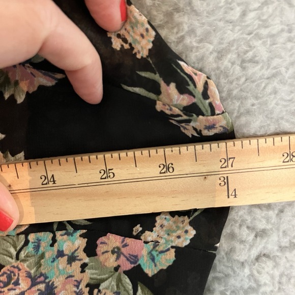 Truth NYC Blouse Womens 3X  Black Floral Peplum Long Sleeve Sheer Lace Romantic - Picture 10 of 15